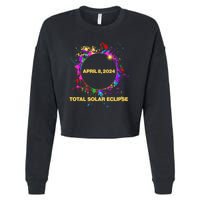 Cool Total Solar Eclipse April 8 2014 Paint Splatter Cropped Pullover Crew