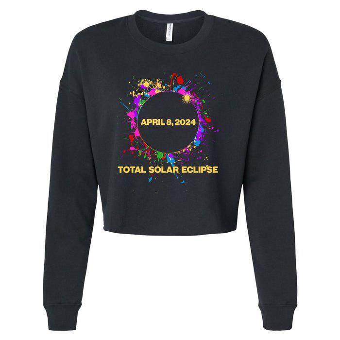 Cool Total Solar Eclipse April 8 2014 Paint Splatter Cropped Pullover Crew