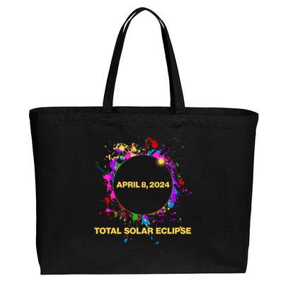 Cool Total Solar Eclipse April 8 2014 Paint Splatter Cotton Canvas Jumbo Tote