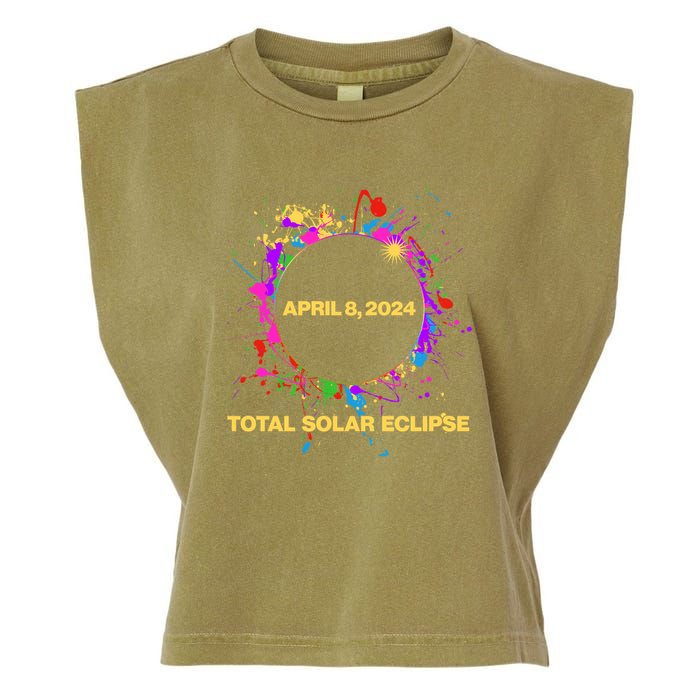Cool Total Solar Eclipse April 8 2014 Paint Splatter Garment-Dyed Women's Muscle Tee