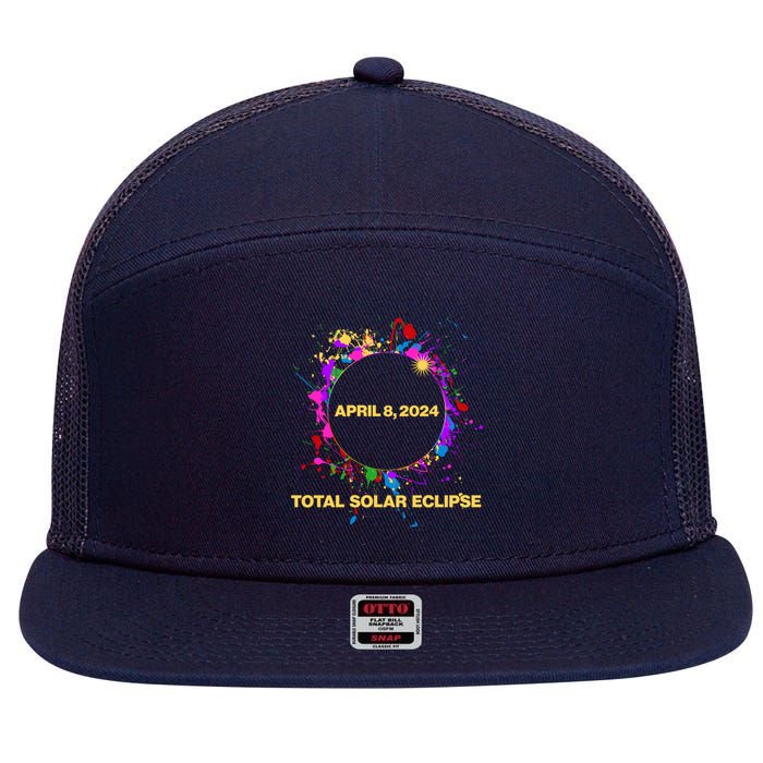 Cool Total Solar Eclipse April 8 2014 Paint Splatter 7 Panel Mesh Trucker Snapback Hat