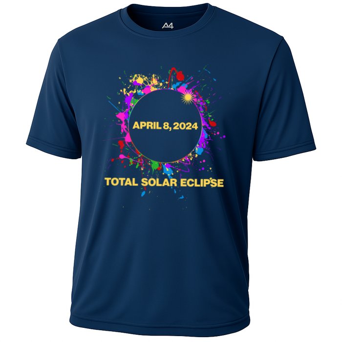 Cool Total Solar Eclipse April 8 2014 Paint Splatter Performance Shirt