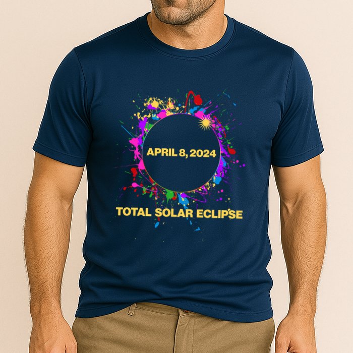 Cool Total Solar Eclipse April 8 2014 Paint Splatter Performance Shirt
