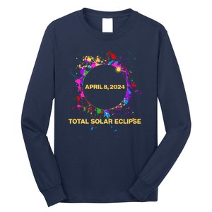 Cool Total Solar Eclipse April 8 2014 Paint Splatter Long Sleeve Shirt