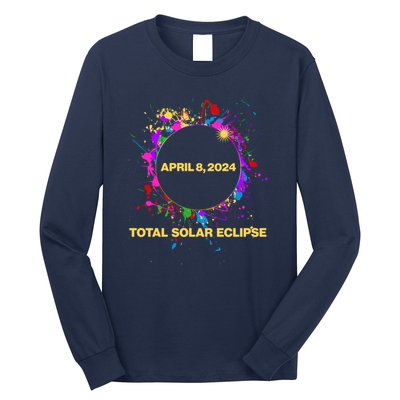 Cool Total Solar Eclipse April 8 2014 Paint Splatter Long Sleeve Shirt