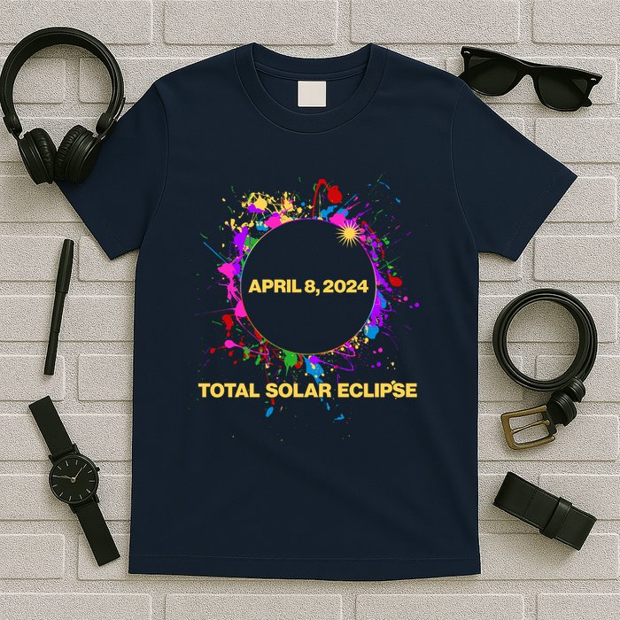 Cool Total Solar Eclipse April 8 2014 Paint Splatter T-Shirt