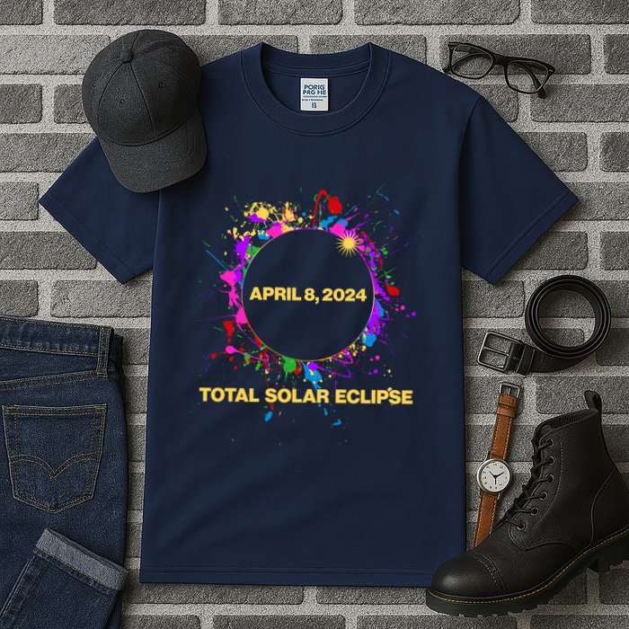Cool Total Solar Eclipse April 8 2014 Paint Splatter Tall T-Shirt
