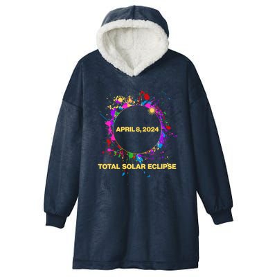 Cool Total Solar Eclipse April 8 2014 Paint Splatter Hooded Wearable Blanket