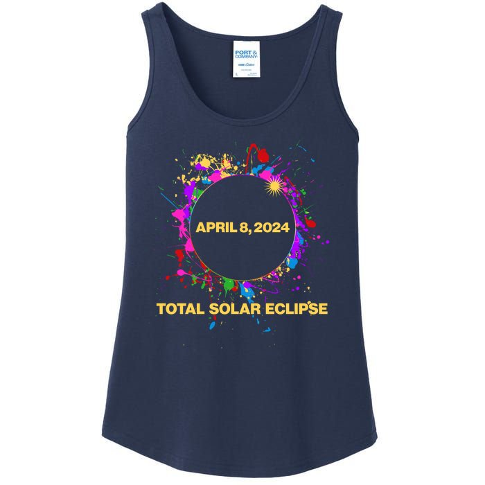 Cool Total Solar Eclipse April 8 2014 Paint Splatter Ladies Essential Tank