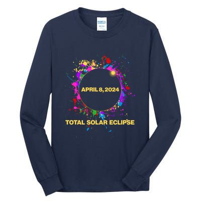 Cool Total Solar Eclipse April 8 2014 Paint Splatter Tall Long Sleeve T-Shirt