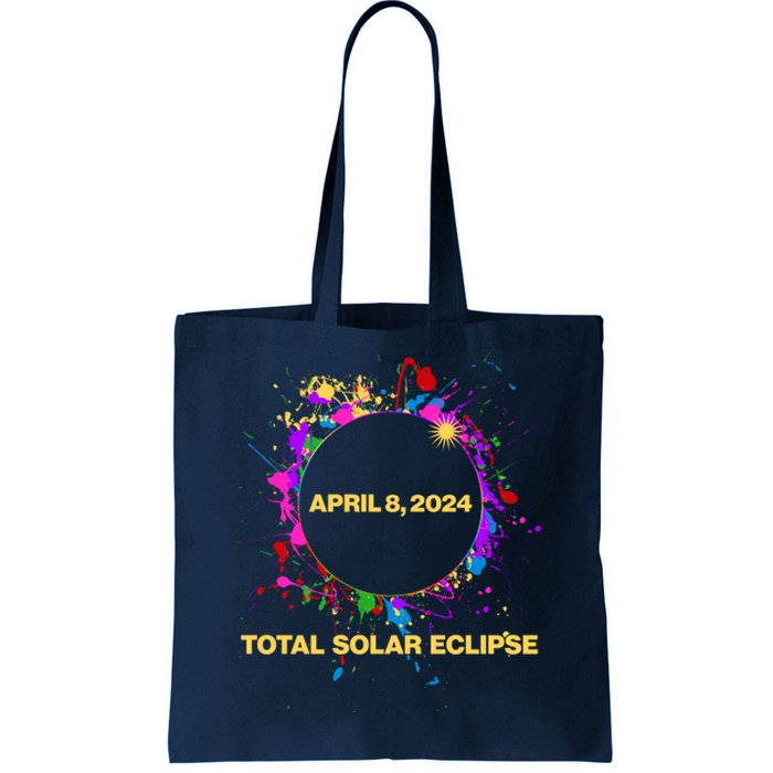 Cool Total Solar Eclipse April 8 2014 Paint Splatter Tote Bag