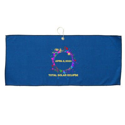 Cool Total Solar Eclipse April 8 2014 Paint Splatter Large Microfiber Waffle Golf Towel