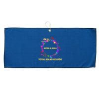 Cool Total Solar Eclipse April 8 2014 Paint Splatter Large Microfiber Waffle Golf Towel