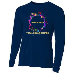 Cool Total Solar Eclipse April 8 2014 Paint Splatter Cooling Performance Long Sleeve Crew