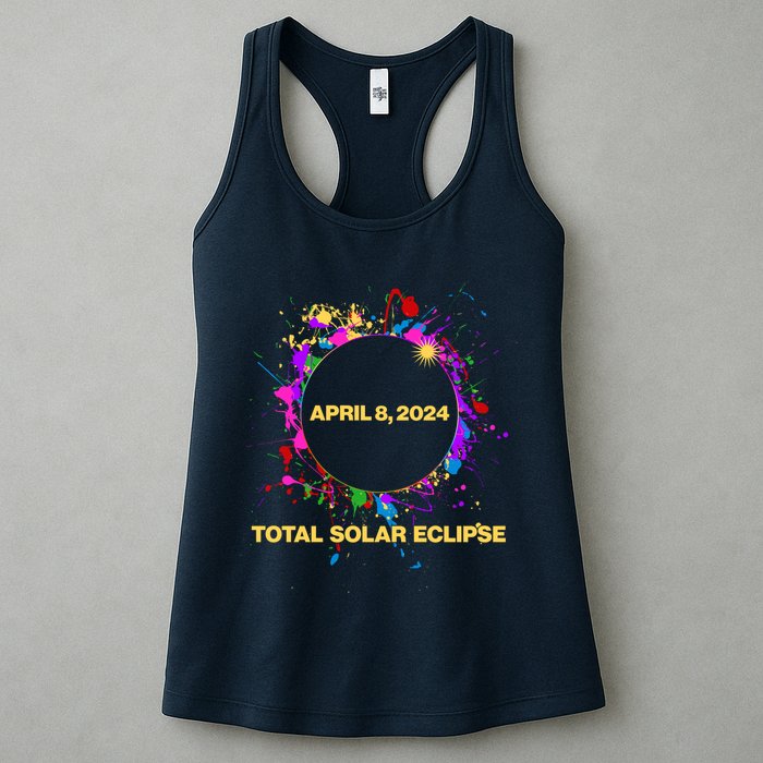 Cool Total Solar Eclipse April 8 2014 Paint Splatter Womens Tank Top