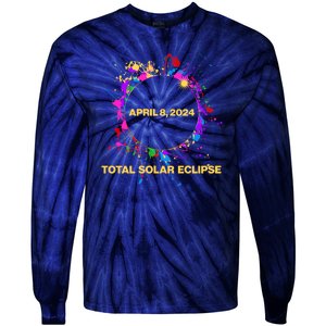 Cool Total Solar Eclipse April 8 2014 Paint Splatter Tie-Dye Long Sleeve Shirt