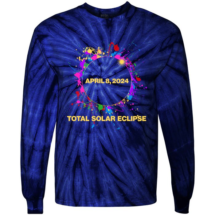 Cool Total Solar Eclipse April 8 2014 Paint Splatter Tie-Dye Long Sleeve Shirt