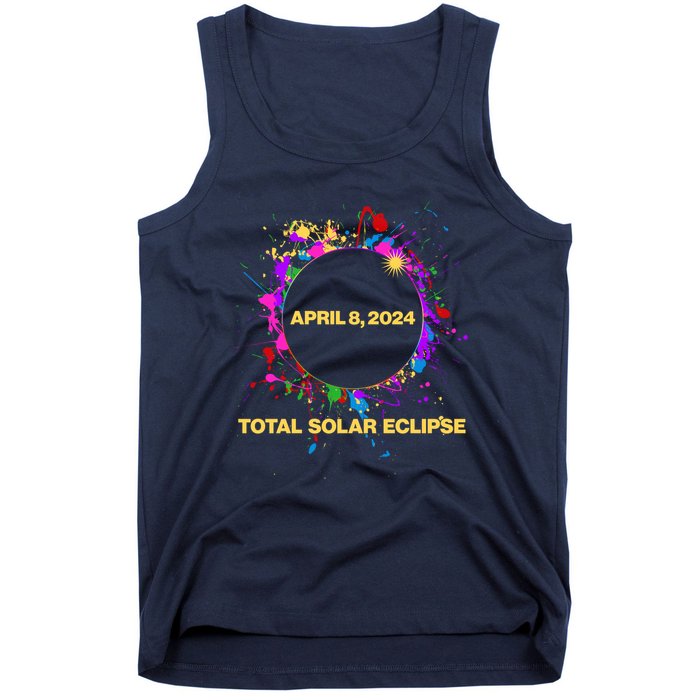Cool Total Solar Eclipse April 8 2014 Paint Splatter Tank Top