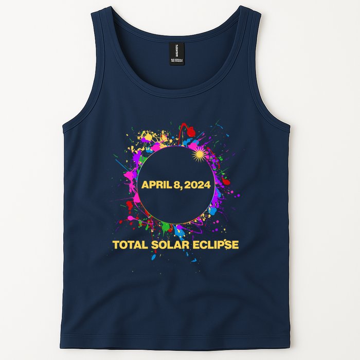 Cool Total Solar Eclipse April 8 2014 Paint Splatter Tank Top