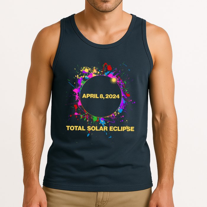 Cool Total Solar Eclipse April 8 2014 Paint Splatter Tank Top