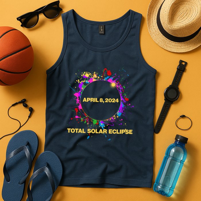 Cool Total Solar Eclipse April 8 2014 Paint Splatter Tank Top