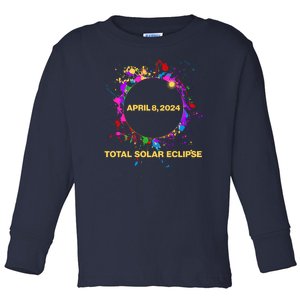 Cool Total Solar Eclipse April 8 2014 Paint Splatter Toddler Long Sleeve Shirt