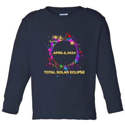 Cool Total Solar Eclipse April 8 2014 Paint Splatter Toddler Long Sleeve Shirt