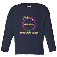 Cool Total Solar Eclipse April 8 2014 Paint Splatter Toddler Long Sleeve Shirt