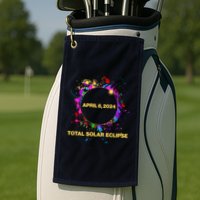 Cool Total Solar Eclipse April 8 2014 Paint Splatter Golf Towel