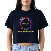 Cool Total Solar Eclipse April 8 2014 Paint Splatter Crop Top