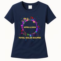 Cool Total Solar Eclipse April 8 2014 Paint Splatter Womens T-Shirt