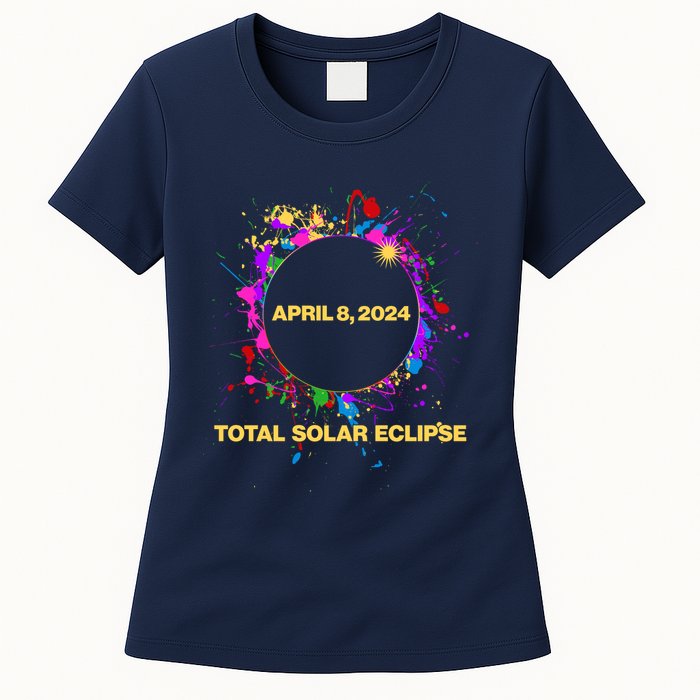 Cool Total Solar Eclipse April 8 2014 Paint Splatter Womens T-Shirt