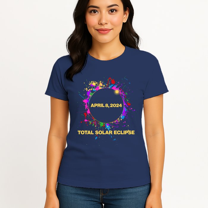 Cool Total Solar Eclipse April 8 2014 Paint Splatter Womens T-Shirt