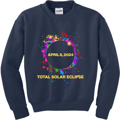 Cool Total Solar Eclipse April 8 2014 Paint Splatter Kids Sweatshirt