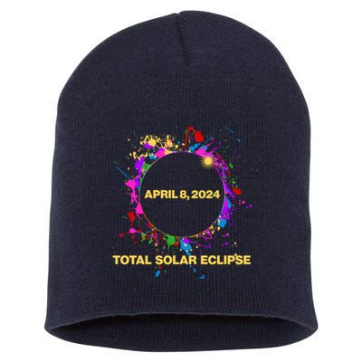 Cool Total Solar Eclipse April 8 2014 Paint Splatter Short Acrylic Beanie