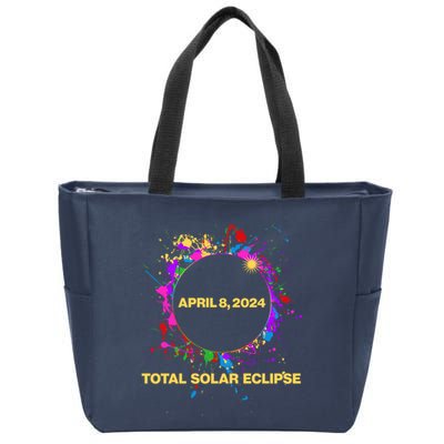 Cool Total Solar Eclipse April 8 2014 Paint Splatter Zip Tote Bag
