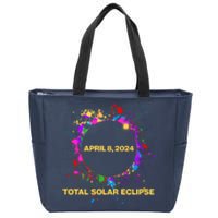 Cool Total Solar Eclipse April 8 2014 Paint Splatter Zip Tote Bag