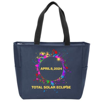 Cool Total Solar Eclipse April 8 2014 Paint Splatter Zip Tote Bag