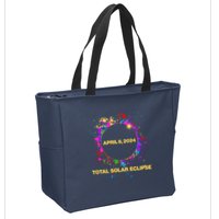Cool Total Solar Eclipse April 8 2014 Paint Splatter Zip Tote Bag
