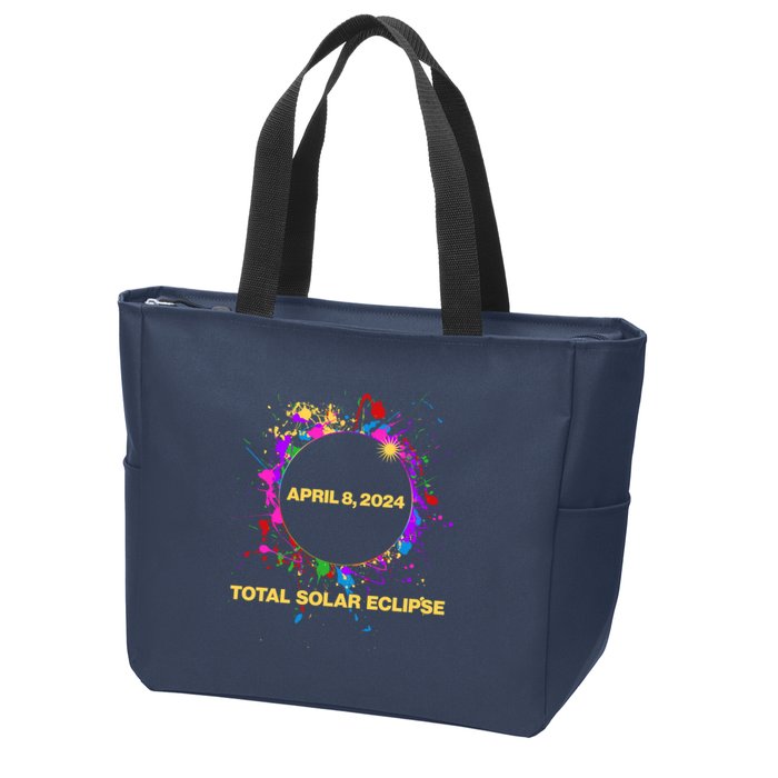 Cool Total Solar Eclipse April 8 2014 Paint Splatter Zip Tote Bag