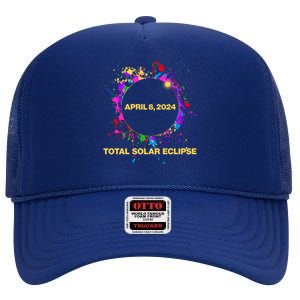 Cool Total Solar Eclipse April 8 2014 Paint Splatter High Crown Mesh Back Trucker Hat