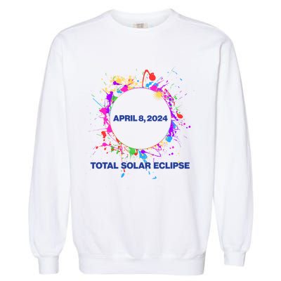 Cool Total Solar Eclipse April 8 2014 Paint Splatter Garment-Dyed Sweatshirt