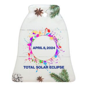 Cool Total Solar Eclipse April 8 2014 Paint Splatter Ceramic Bell Ornament