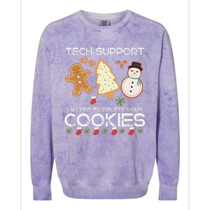 Christmas Tech Support Here To Delete Cookies Xmas Colorblast Crewneck Sweatshirt