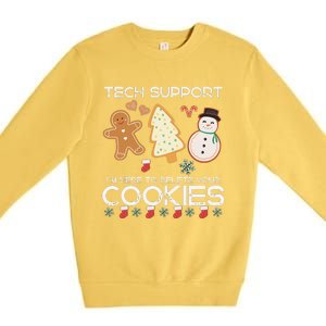 Christmas Tech Support Here To Delete Cookies Xmas Premium Crewneck Sweatshirt