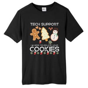 Christmas Tech Support Here To Delete Cookies Xmas Tall Fusion ChromaSoft Performance T-Shirt