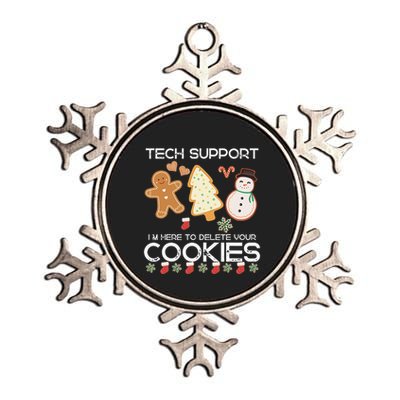 Christmas Tech Support Here To Delete Cookies Xmas Metallic Star Ornament
