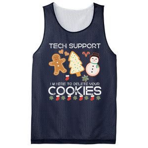 Christmas Tech Support Here To Delete Cookies Xmas Mesh Reversible Basketball Jersey Tank