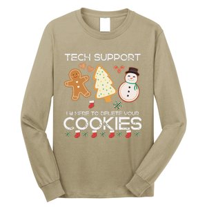 Christmas Tech Support Here To Delete Cookies Xmas Long Sleeve Shirt