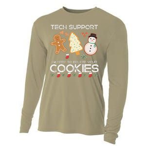 Christmas Tech Support Here To Delete Cookies Xmas Cooling Performance Long Sleeve Crew